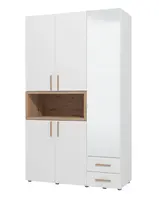Šatní skříň dorcas - bílá, dub