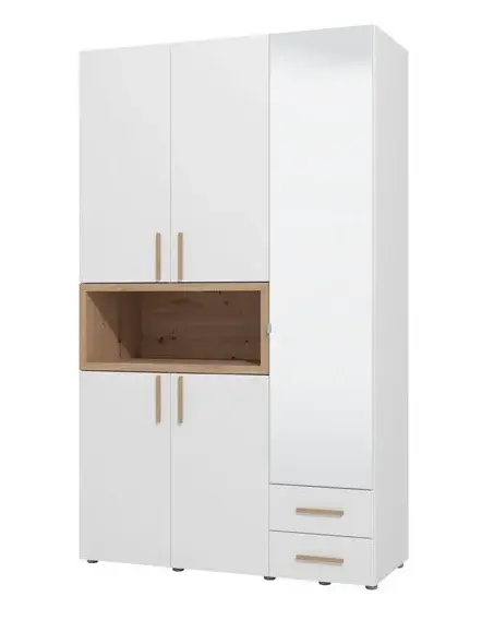 Šatní skříň dorcas - bílá, dub