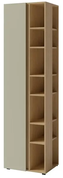 Vysoká policová skříňka hailee - zelená/dub písečný