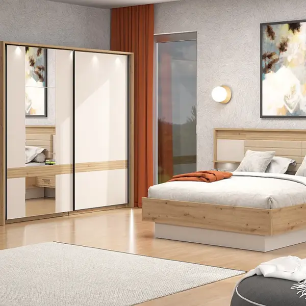 Ložnice deluxe vanya - dub artisan/béžová