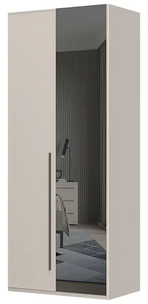 Dvoudveřová šatní skříň se zrcadlem baptiste - béžová