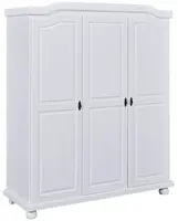 Třídveřová šatní skříň z masivu zorina - bílá