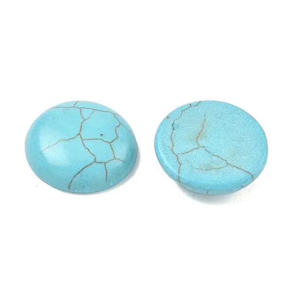 Craft Findings Dyed Synthetic Turquoise Gemstone Flat Back Dome Cabochons