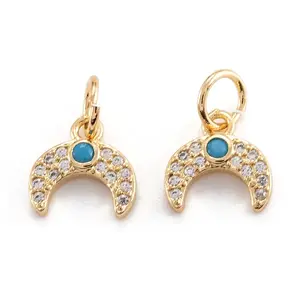 Brass Micro Pave Clear Cubic Zirconia Beads Pendant Long-Lasting Plated