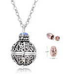 304 Stainless Steel Round Urn Ashes Pendant Necklace
