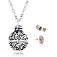 304 Stainless Steel Round Urn Ashes Pendant Necklace