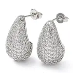 Cubic Zirconia Teardrop Stud Earrings