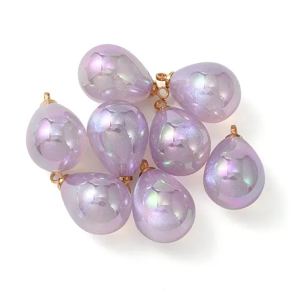 8Pcs UV Plating Acrylic Pendants