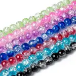 Baking Paint Crackle Glass Bead Strands