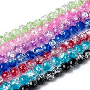 Baking Painted Crackle Glass Bead Strands