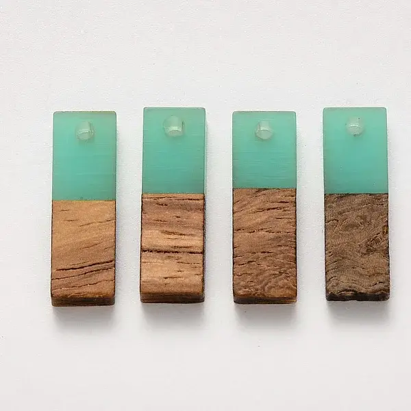 Transparent Resin & Walnut Wood Pendants