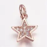 Brass Micro Pave Cubic Zirconia Charms