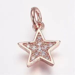 Brass Micro Pave Cubic Zirconia Charms