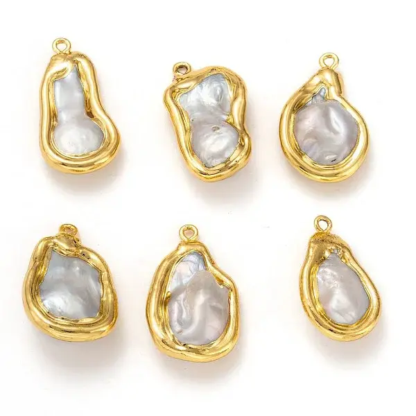 Natural Baroque Pearl Pendants
