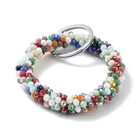 Glass Beaded Bracelet Wrist Keychain