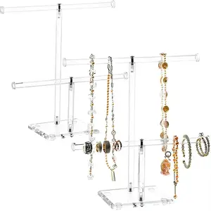 2 T Bar Acrylic Jewelry Display Rack