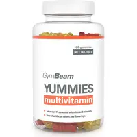 GymBeam Multivitamin Yummies žuvacie mäkké tobolky s multivitamínovým komplexom príchuť Orange, Lemon, Cherry 150 g