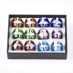 Handmade Silver Foil Lampwork Wide Band Rings