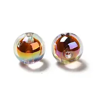 UV Plating Rainbow Iridescent Transparent Acrylic Beads