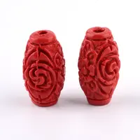Carved Cinnabar Beads