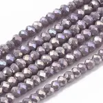 Electroplate Opaque Solid Color Glass Beads Strands