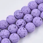 Spray Painted Natural Lava Rock Beads Strands