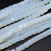 Faceted Cube Opalite Beads Strands