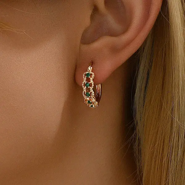 Elegant Classic Hollow Irregular Brass Hoop Earrings