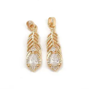Brass Micro Pave Cubic Zirconia Pendants