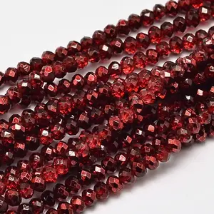 Faceted Rondelle Transparent Painted Glass Beads Strands