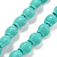 Synthetic Coral Carved Beads Strands