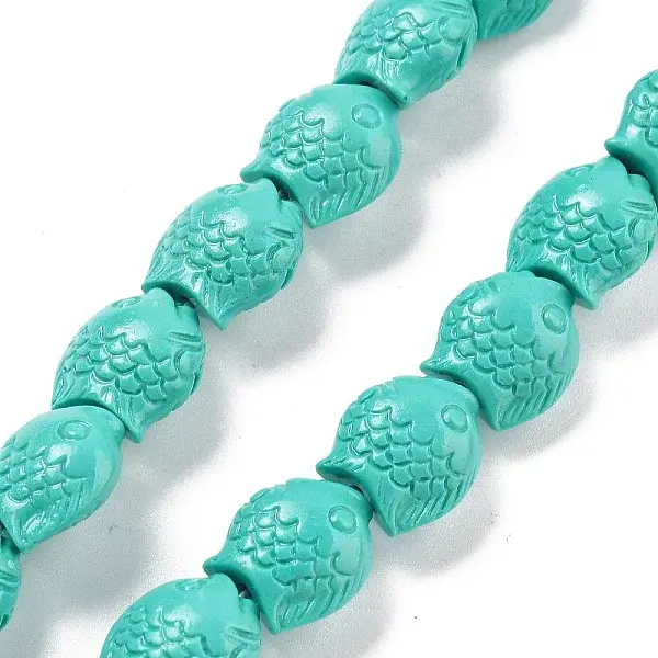 Synthetic Coral Carved Beads Strands