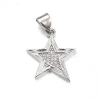 Brass Micro Pave Clear Cubic Zirconia Pendants
