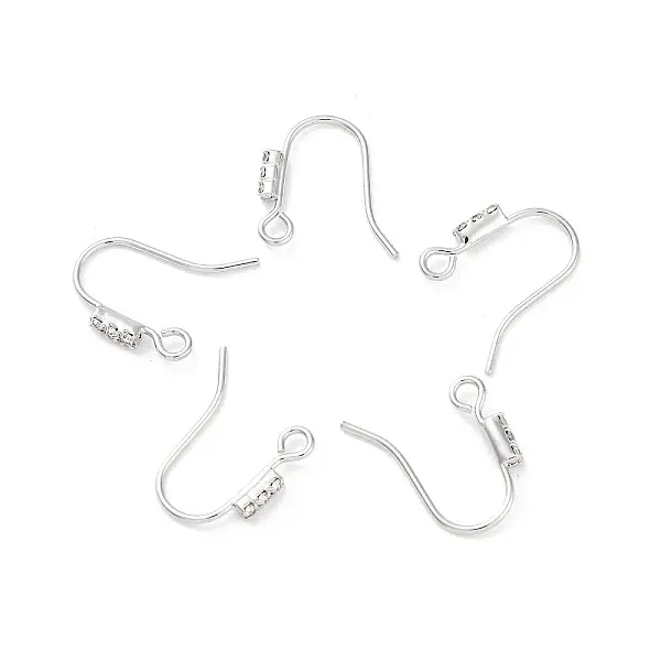 Brass Micro Pave Clear Cubic Zirconia Earring Hooks