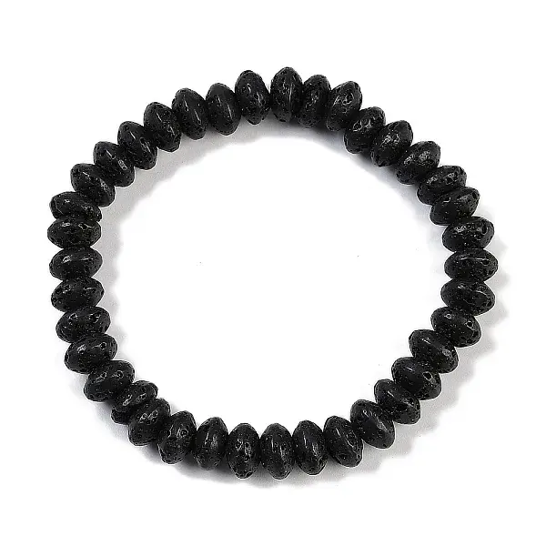 Natural Lava Rock Beaded Stretch Bracelets for Men Women