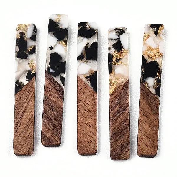 Transparent Resin & Walnut Wood Big Pendants
