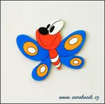 Dekorace na zeď motýl modrý 30cm