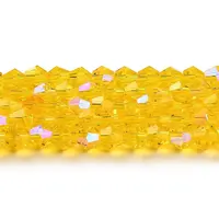 Transparent Electroplate Glass Beads Strands