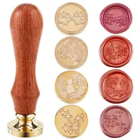 4Pcs 4 Styles Golden Tone Brass Wax Seal Stamp Head