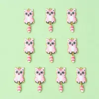 Light Gold Rack Plating Alloy Enamel Pendants