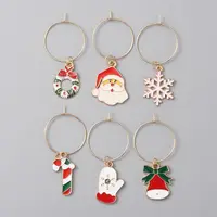 Christmas Zinc Alloy Enamel Wine Glass Charms
