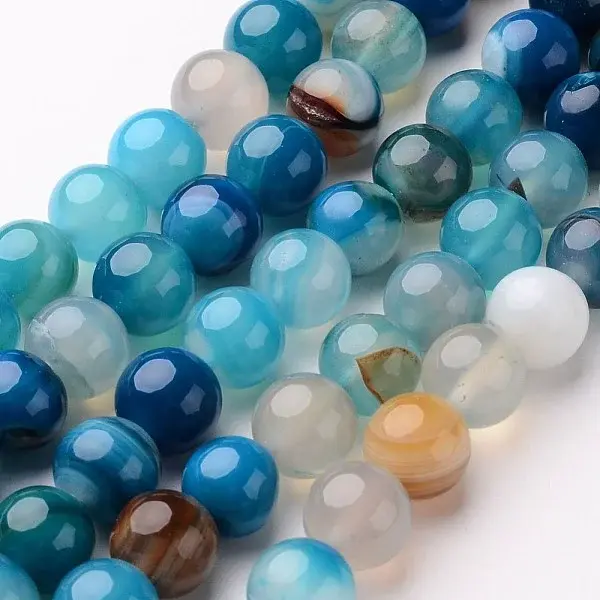 Natural Striped Agate/Banded Agate Beads Strands