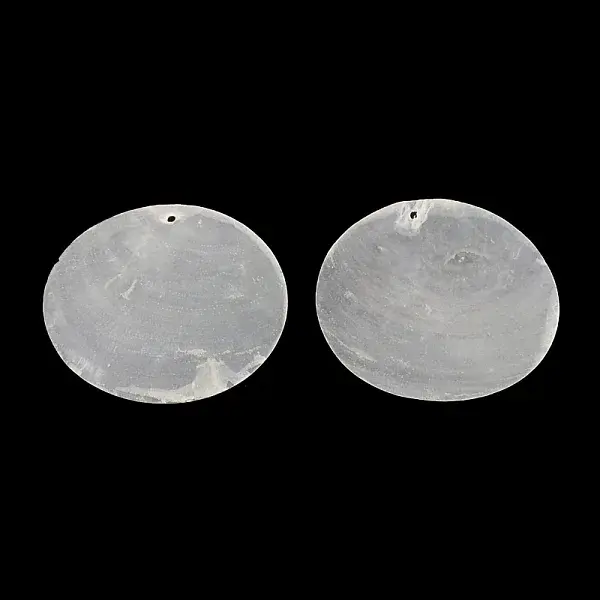 Flat Round Capiz Shell Pendants