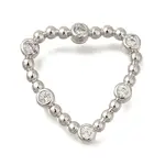 Rack Plating Brass Clear Cubic Zirconia Linking Rings