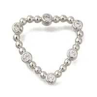 Rack Plating Brass Clear Cubic Zirconia Linking Rings