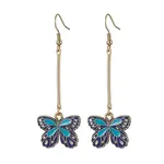 Alloy Enamel Butterfly Dangle Earrings