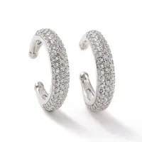 Clear Cubic Zirconia Cuff Earrings