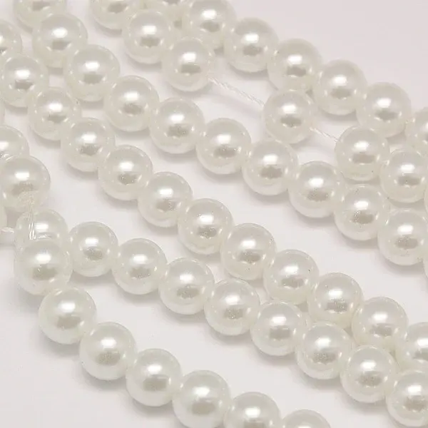 Eco-Friendly Dyed Glass Pearl Round Beads Strands