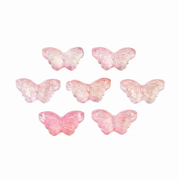 Transparent Spray Painted Glass Beads