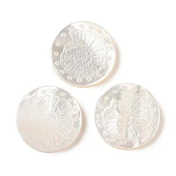 Natural White Shell Carved Cabochons